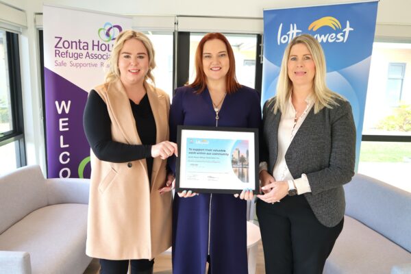 Zonta House CEO Kelda Opperman and Operations Manger Anna Scott with the Hon. Jessica Jessica Stojkovski MLA, WA Minister for Child Protection; Prevention of Family and Domestic Violence